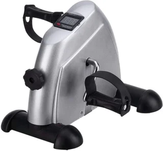 Elektrische Pedaaltrainer Mini Hometrainer Zilver