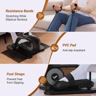 Elliptische Beentrainer Elektrische Mini Hometrainer Donkergrijs