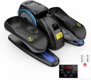 Elliptische trainer hometrainer onder bureau grijs