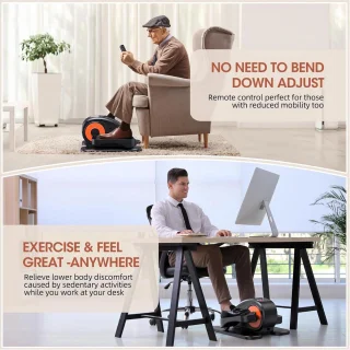 Elliptische trainer onder bureau