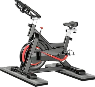 Fitness hometrainer mat 2-delig zwart grijs