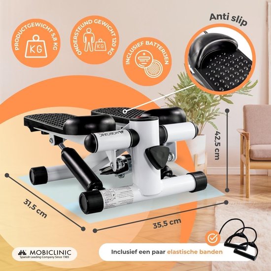 Fitness Stepper 2-in-1 Mini Stepper met Weerstandstouwen