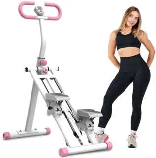 Fitness stepper met verstelbare weerstand, wit/zwart