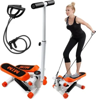 Fitness stepper mini hometrainer - 38x20x20 cm - oranje