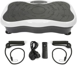 Fitness trilplaat full body trainer met bluetooth speakers, zwart