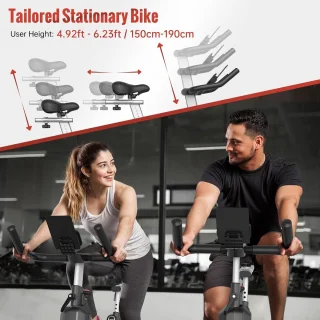 Fitnessfiets Hometrainer Indoor Cycle Zwart PMID 150 kg