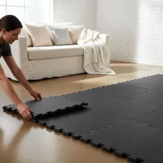 Fitnessmat puzzelmatten – 54 stuks 30 × 30 cm – zwart