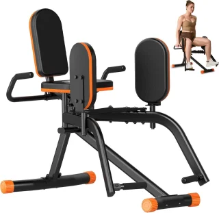 Hip abductormachine 6 weerstandsniveaus zwart/oranje - ShopVlot