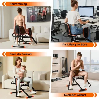 Hip abductormachine 6 weerstandsniveaus zwart/oranje - ShopVlot