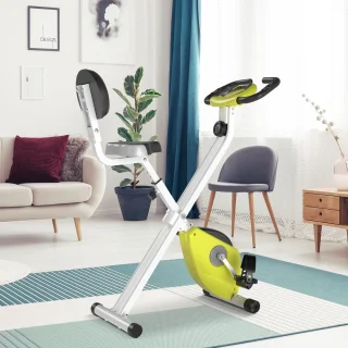 HOMCOM Fitnessbike 43B x 97T x 109H cm Gelb Weiß Stahl ABS Kunststoff
