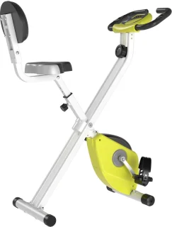 HOMCOM Fitnessbike 43B x 97T x 109H cm Gelb Weiß Stahl ABS Kunststoff