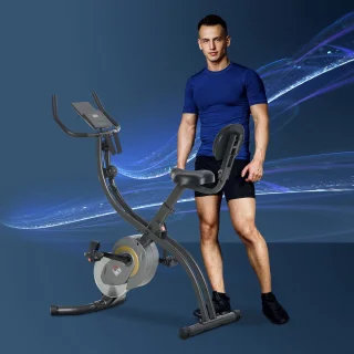 HOMCOM Fitnessbike ABS-113L Schwarz Grau