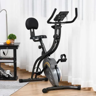 HOMCOM Fitnessbike ABS-113L Schwarz Grau