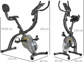 HOMCOM Fitnessbike ABS-113L Schwarz Grau