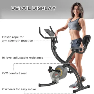 HOMCOM Fitnessbike ABS-113L Schwarz Grau