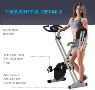HOMCOM Fitnessbike aus Stahl, Schwarz/Grau