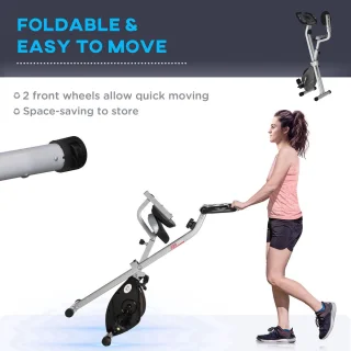 HOMCOM Fitnessbike aus Stahl, Schwarz/Grau