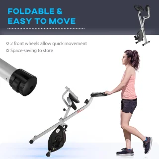 HOMCOM Fitnessbike aus Stahl, Schwarz/Grau