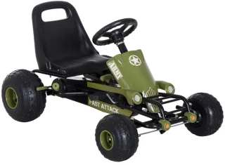 HOMCOM Go Kart para Niños con Asiento Ajustable y Freno de Mano