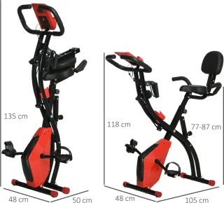 HOMCOM Heimtrainer ABS 105cm Rot Schwarz