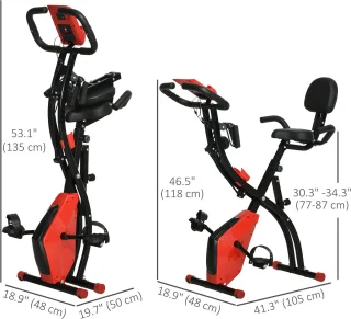 HOMCOM Heimtrainer ABS 105cm Rot Schwarz