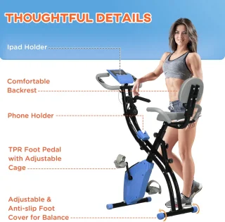 HOMCOM Heimtrainer ABS-105L blau-schwarz