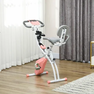 HOMCOM Heimtrainer ABS Stahl Rosa Weiß