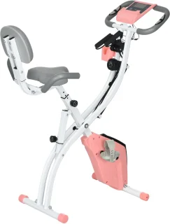 HOMCOM Heimtrainer ABS Stahl Rosa Weiß