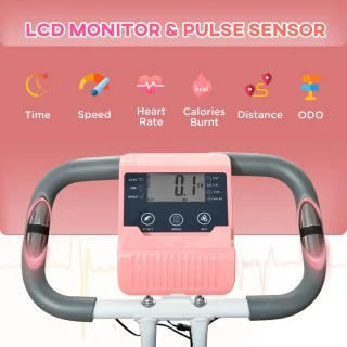 HOMCOM Heimtrainer ABS Stahl Rosa Weiß