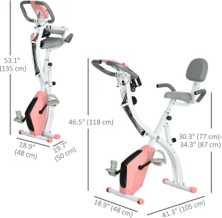 HOMCOM Heimtrainer ABS Stahl Rosa Weiß
