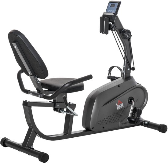 HOMCOM Hometrainer Magnetisch Acier Zwart