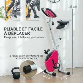 HOMCOM Hometrainer Magnetisch Roze