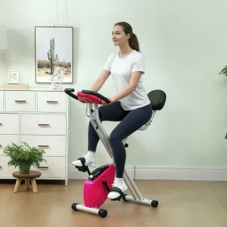 HOMCOM Hometrainer Magnetisch Roze