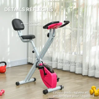 HOMCOM Hometrainer Magnetisch Roze