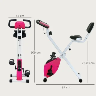 HOMCOM Hometrainer Magnetisch Roze