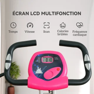 HOMCOM Hometrainer Magnetisch Roze