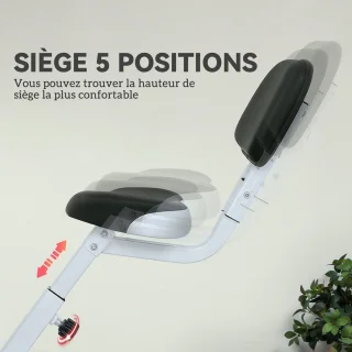 HOMCOM Hometrainer Magnetisch Staal Wit