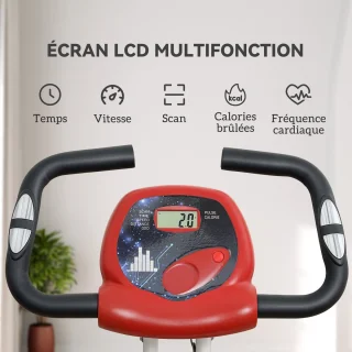 HOMCOM Hometrainer Magnetisch Staal Wit