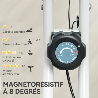 HOMCOM Hometrainer Magnetisch Staal Wit
