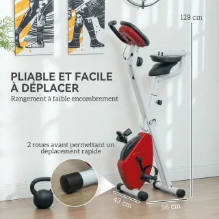 HOMCOM Hometrainer Magnetisch Staal Wit