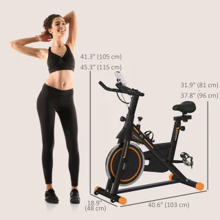 HOMCOM Hometrainer Staal - Oranje