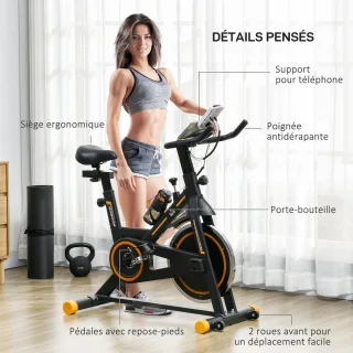 HOMCOM Hometrainer Staal - Oranje