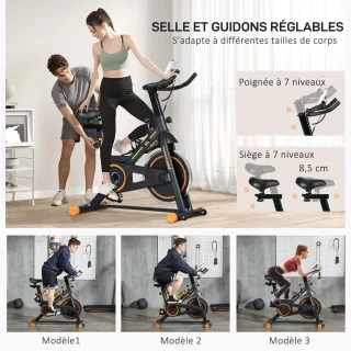 HOMCOM Hometrainer Staal - Oranje