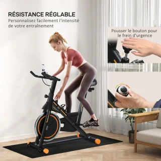 HOMCOM Hometrainer Staal - Oranje