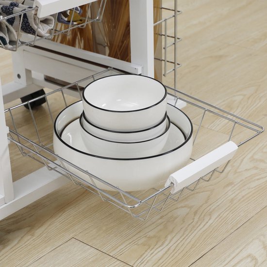 Homcom Keukenwagen 4 Mand Compact 57x37x83 cm