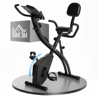 HOMCOM magnetische hometrainer - 105x48x118 cm - zwart