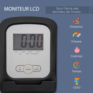 HOMCOM Magnetische Hometrainer Grijs