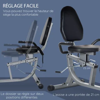 HOMCOM Magnetische Hometrainer Grijs
