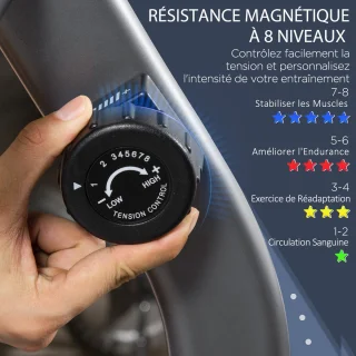 HOMCOM Magnetische Hometrainer Grijs