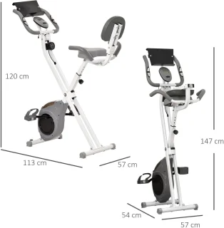 HOMCOM Magnetische Hometrainer Grijs